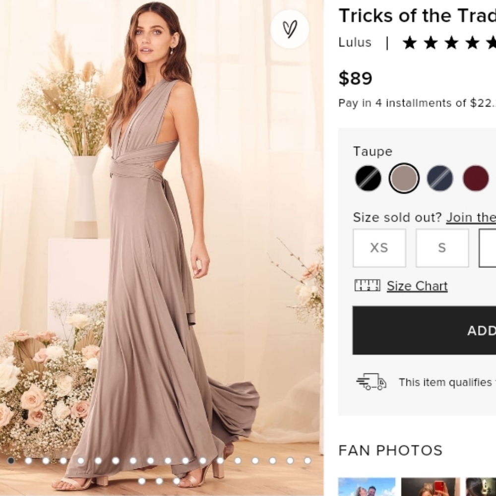 Lulu's Tricks of the Trade Convertible Wrap Dress - Taupe XL
